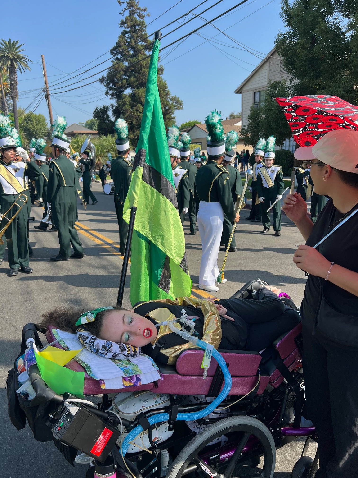 Kennedy at parade for color guard